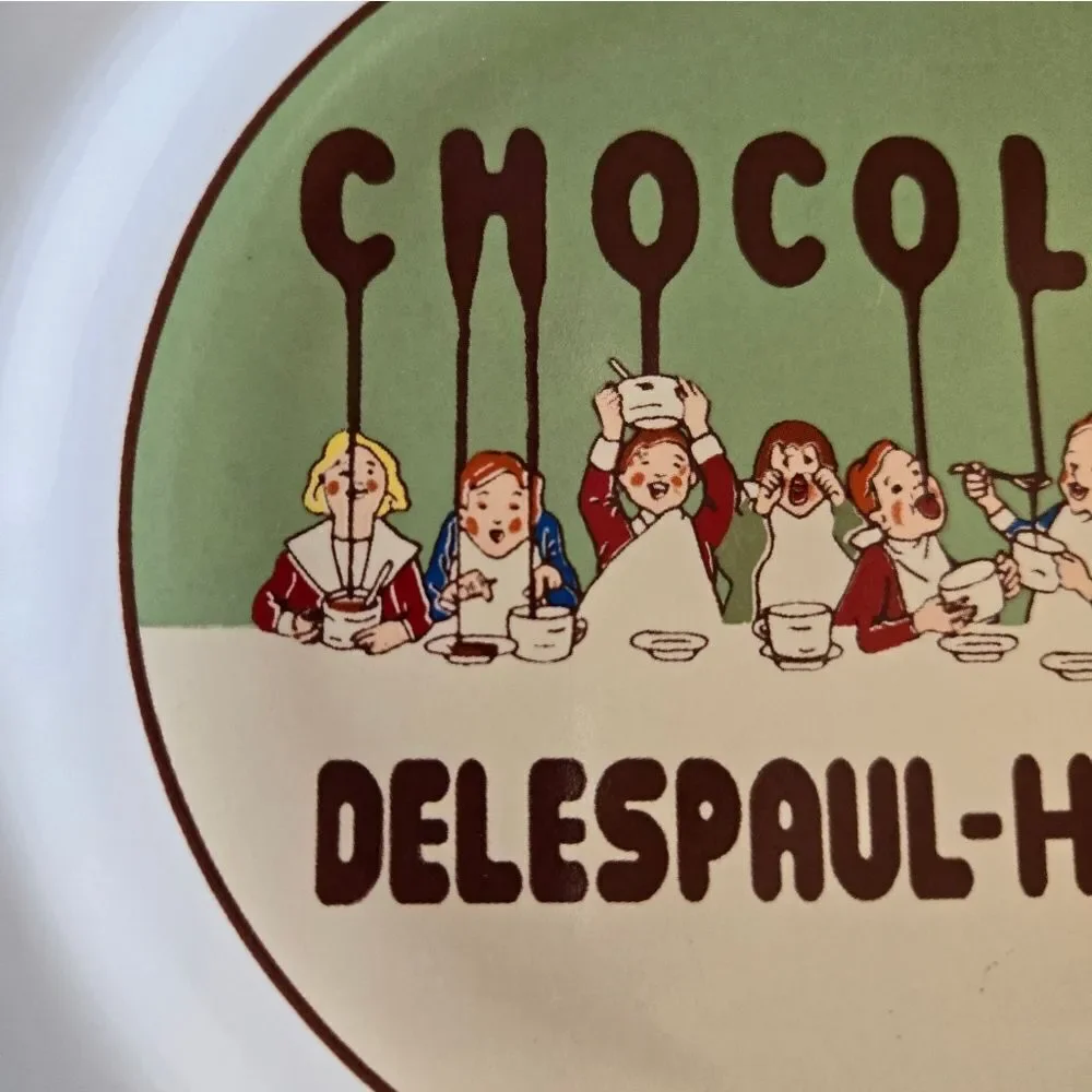 Pottery Barn Ceramic Chocolate Dessert Plate, Green Chocolat Delespaul-Havez - Picture 2 of 6